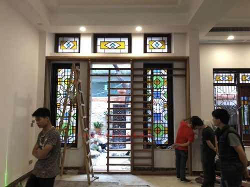 定制岭南西关风情彩色玻璃满洲窗